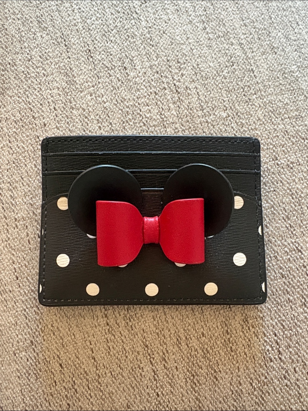 Kate Spade Minnie Mouse Black Polka Dot Card Holder